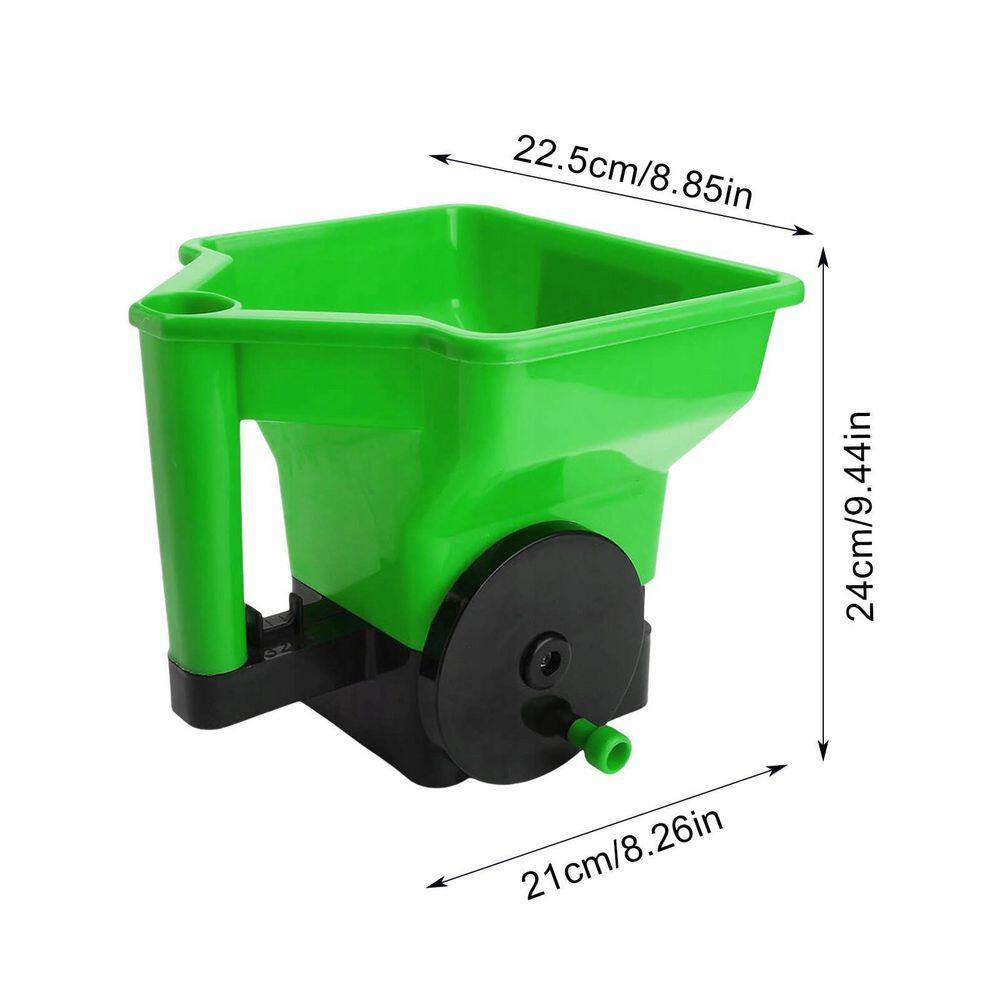 1,500 sq. ft. Hand-Powered Spreader, Plastic Handheld Spreader for Seeds, Fertilizer, Salt, Ice Melt - Hercitys