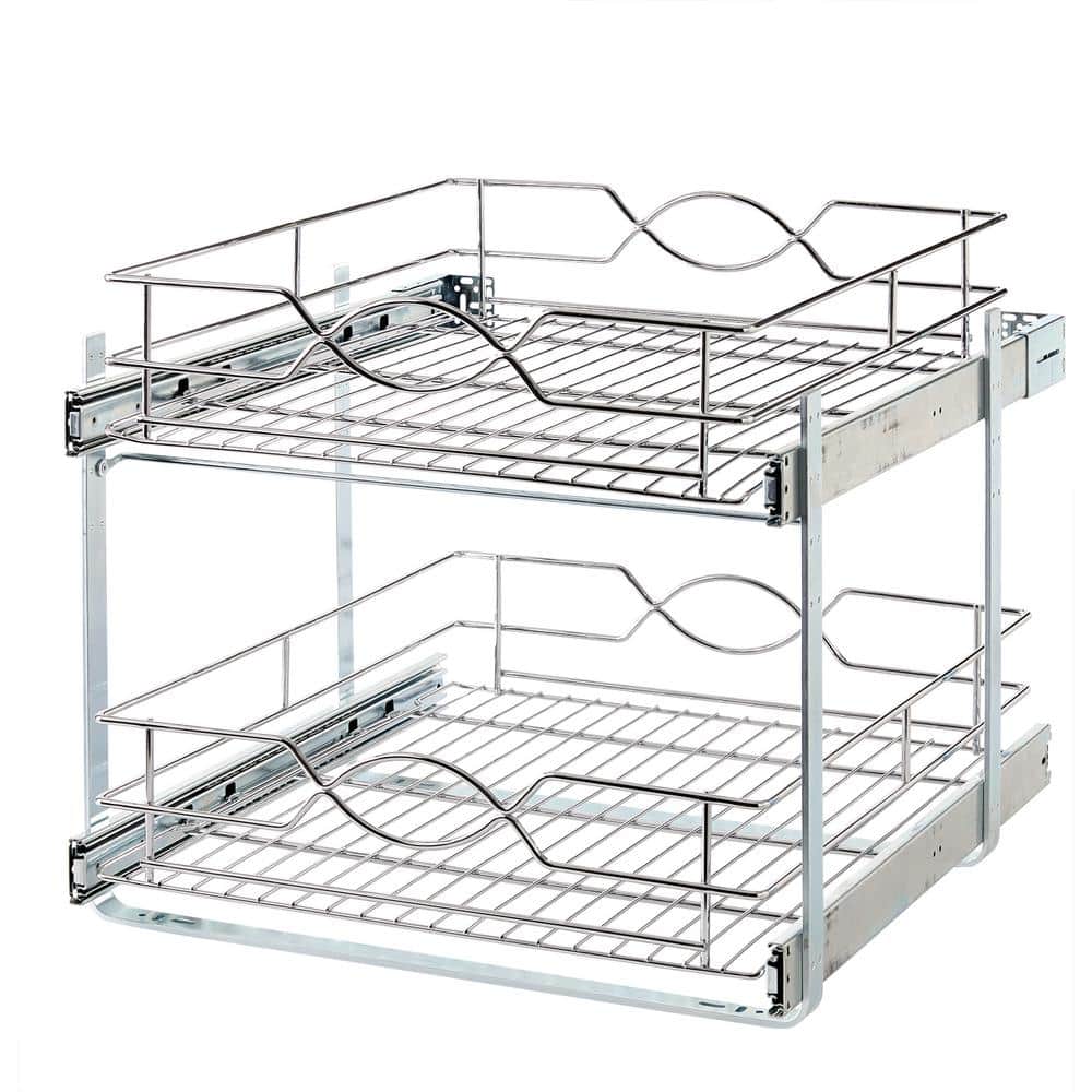 20 in. Double Tier Wire Pull-Out Basket - Hercitys
