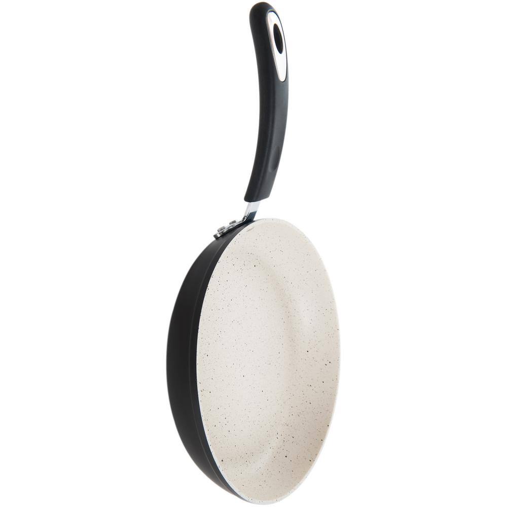 12 in. Stone Frying Pan with 100% APEO and PFOA-Free Stone-Derived Non-Stick Coating from Germany in Lava Black - Hercitys