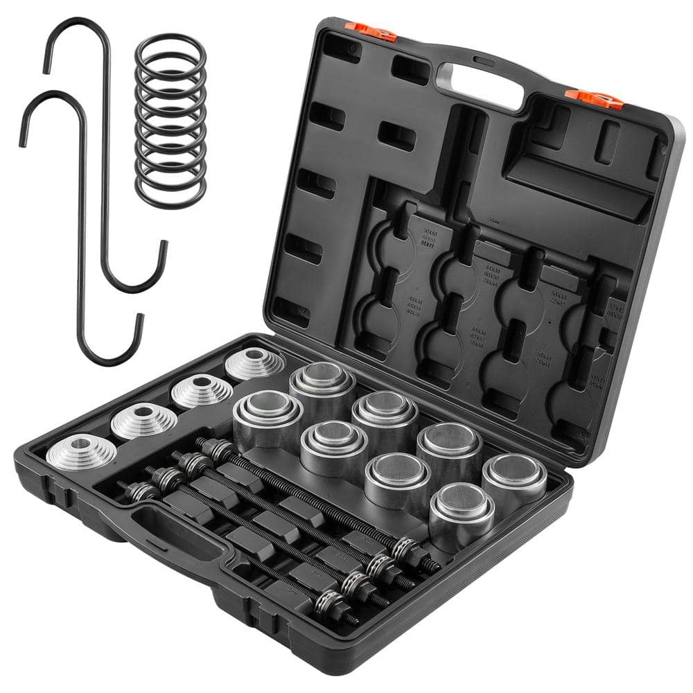 28 PCS Pull and Press Sleeve Kit, Steel Bush Bearing Removal and Installation Set, Bush Removal Insertion Sleeve Tools - Hercitys