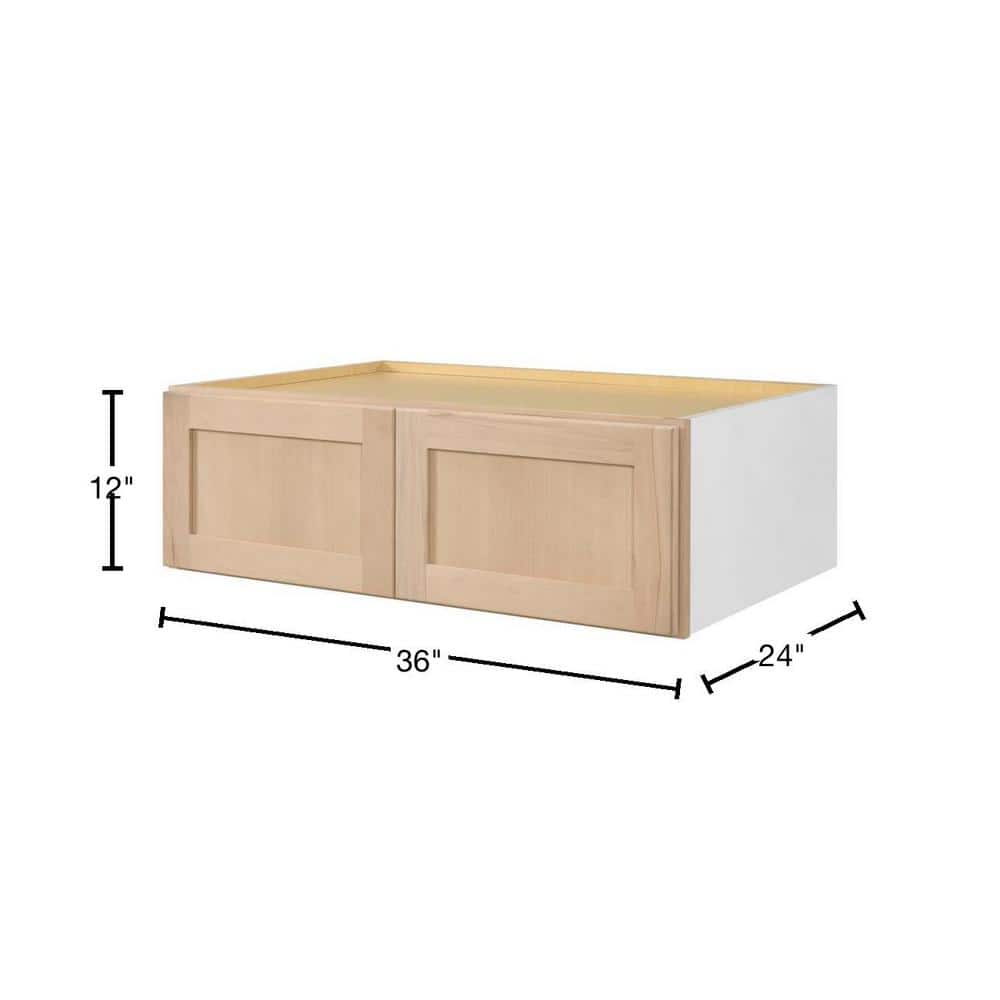 36 in. W x 24 in. D x 12 in. H Ready to Assemble Wall Bridge Kitchen Cabinet in Unfinished with CLICKREADY Technology - Hercitys