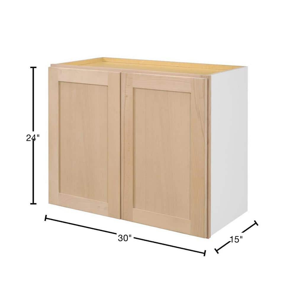 30 in. W x 15 in. D x 24 in. H Ready to Assemble Wall Bridge Kitchen Cabinet in Unfinished with CLICKREADY Technology - Hercitys