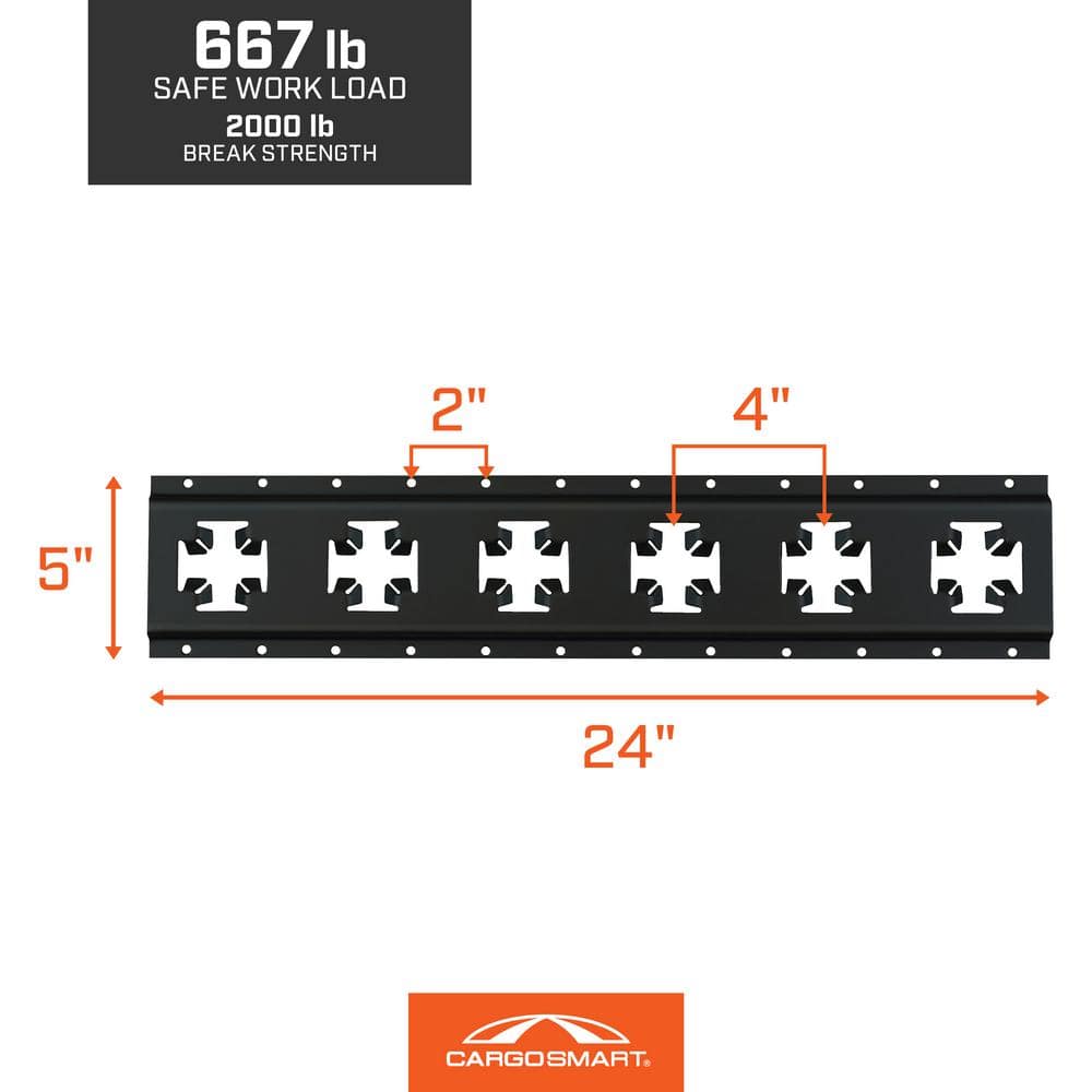 24 in. Matte Black X-Track Rail – 1 pack - Hercitys