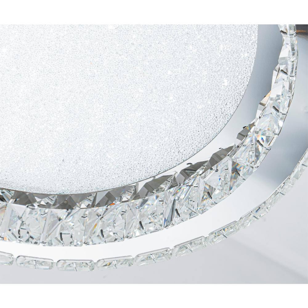 13.7 in. 1-Light Modern Crystal Chrome LED Flush Mount Ceiling Light - Hercitys