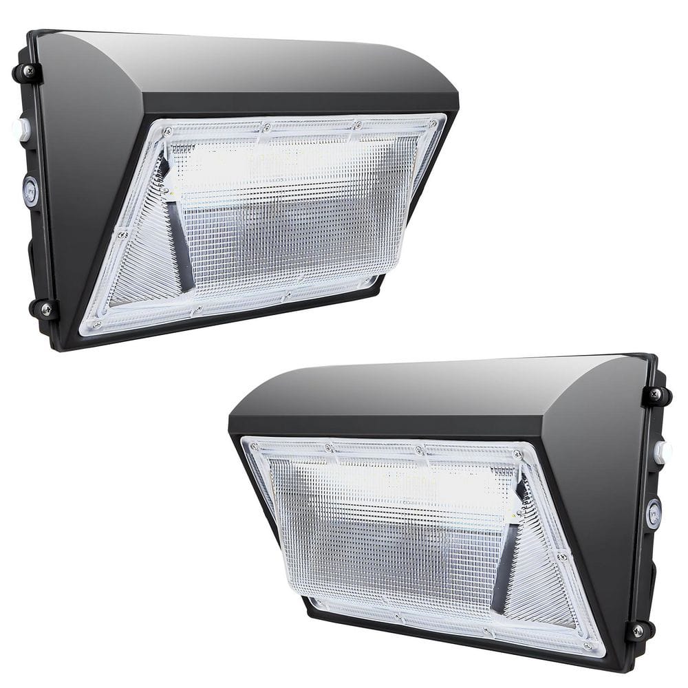 1000- Watt-Equivalent 120-277 Volt Integrated LED Bronze Dusk to Dawn Wall Pack Light, 5000K 18000LM, IP65（1-Pack） - Hercitys