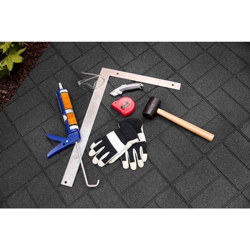 16 in. x 16 in. x 5/8 in. Black SmartLoc Rubber Paver (9-Pack) - Hercitys