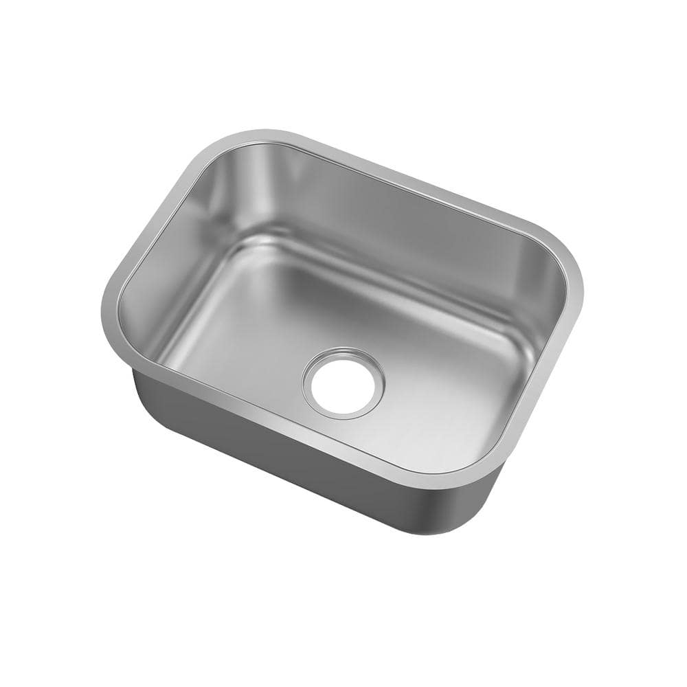 23 in. Undermount Single Bowl 18 Gauge Stainless Steel Kitchen Sink - Hercitys