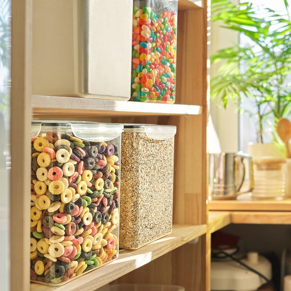 4-Pack Airtight Dry Food Storage Containers with Lids, Labels and Marker – Pantry Organization for Kitchen - Hercitys