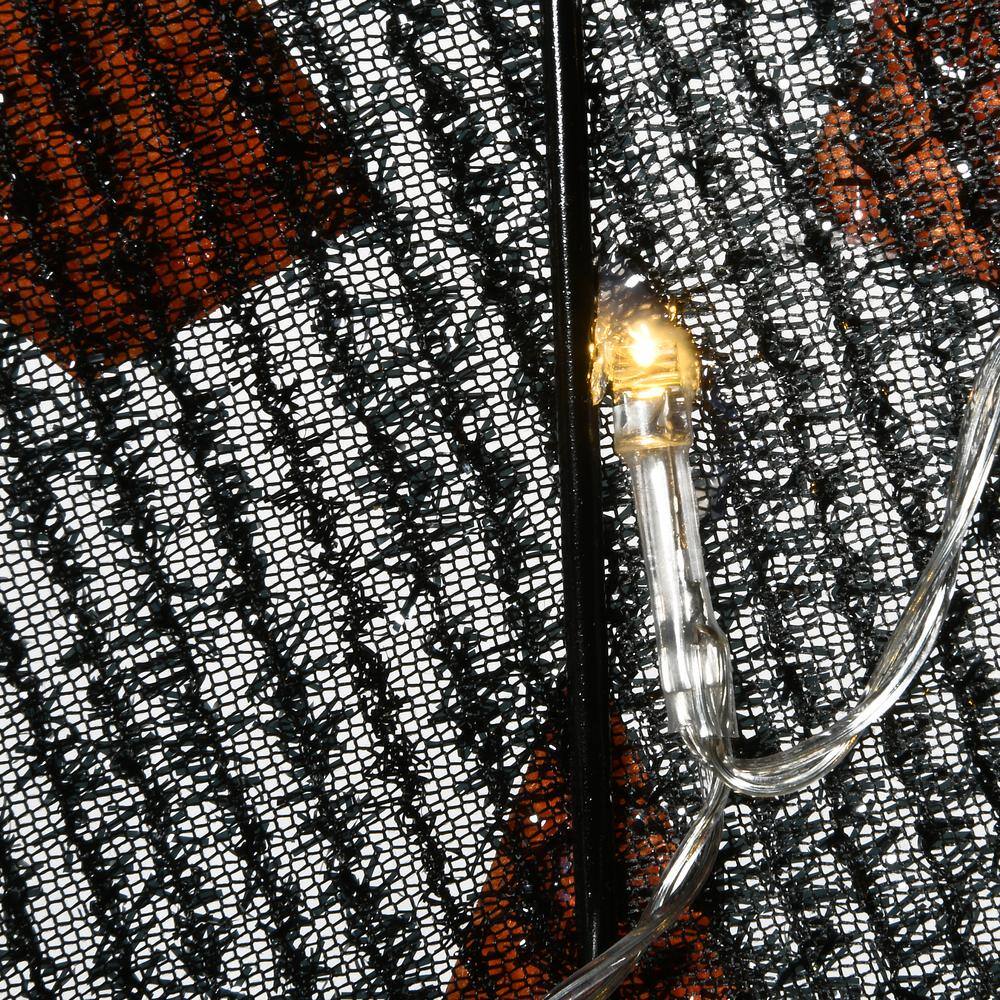 35 in. Pre-Lit Black Jack-O-Lantern Garden Stakes with LED Lights (Set of 3) - Hercitys