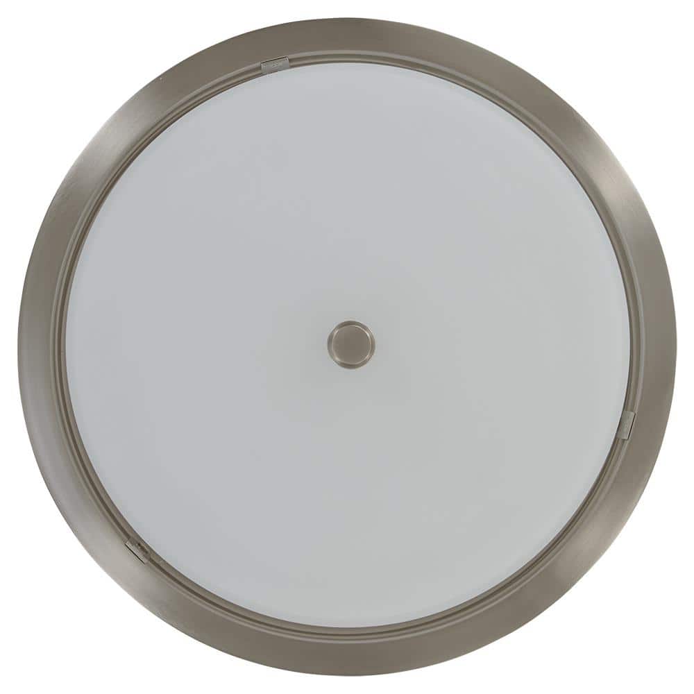 13.75 in. 1-Light Brushed Nickel LED Flush Mount - Hercitys