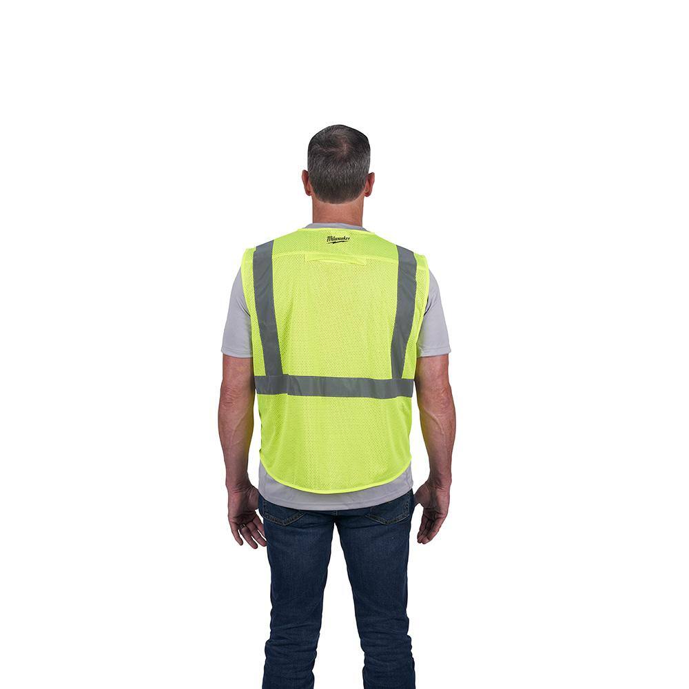 2X-Large/3X-Large Yellow Class 2 Mesh High Visibility Safety Vest with 9-Pockets (2-Pack) - Hercitys