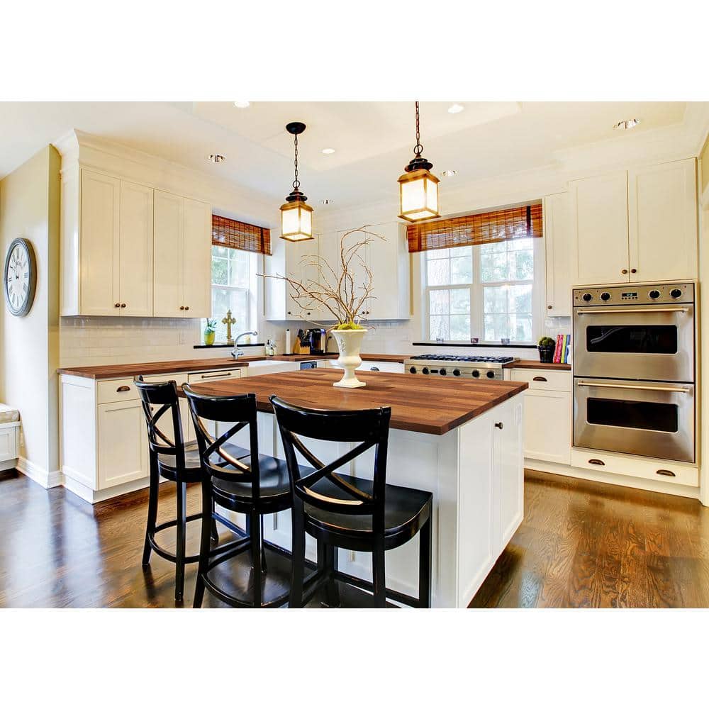4 ft. L x 25 in. D Finished Engineered Walnut Butcher Block Countertop - Hercitys