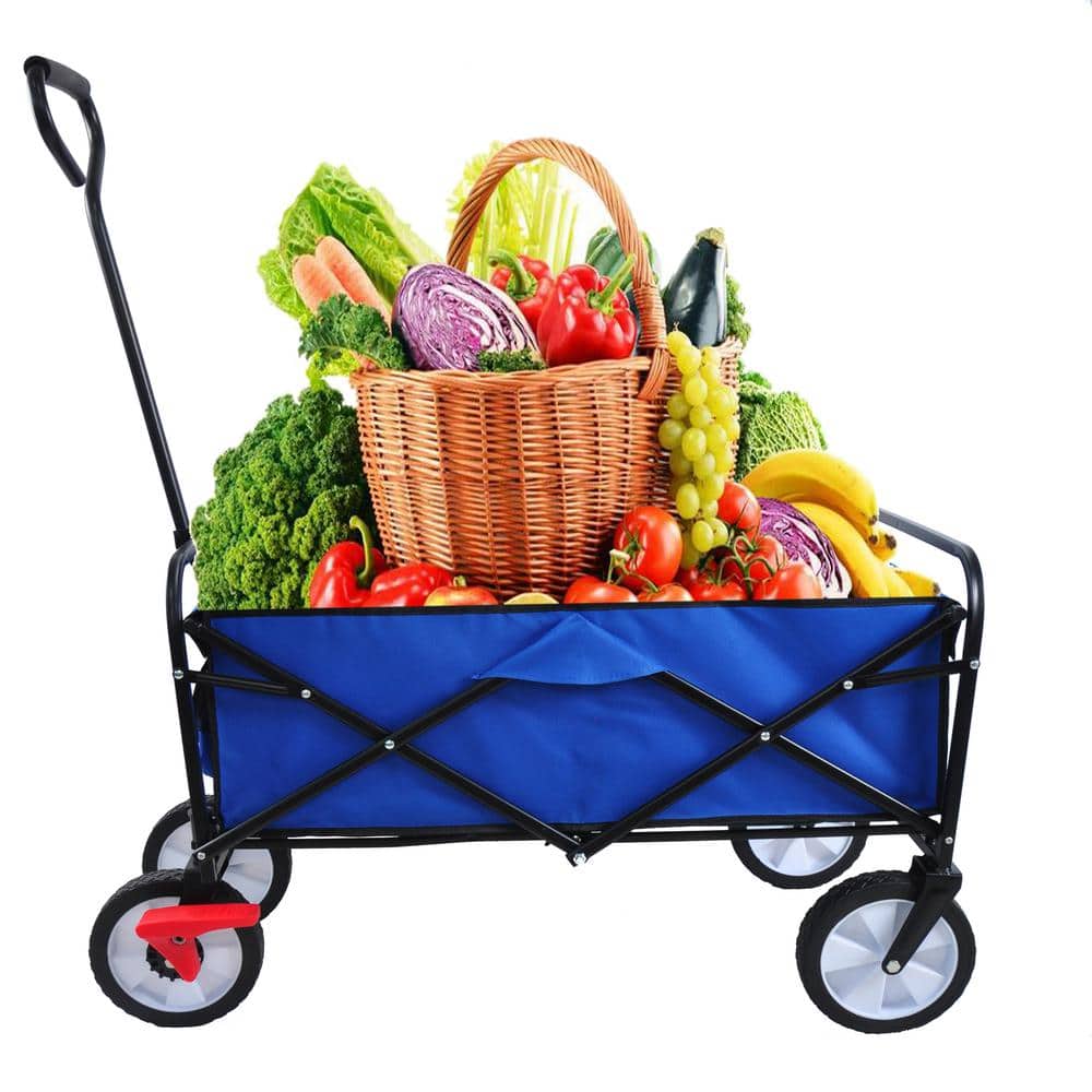 3.6 cu. ft. Metal Garden Cart, Blue - Hercitys