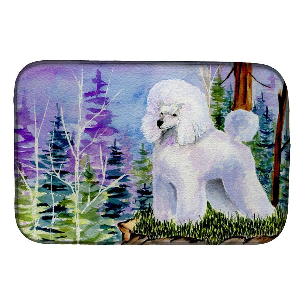 14 in. x 21 in. Multicolor Poodle Dish Drying Mat - Hercitys