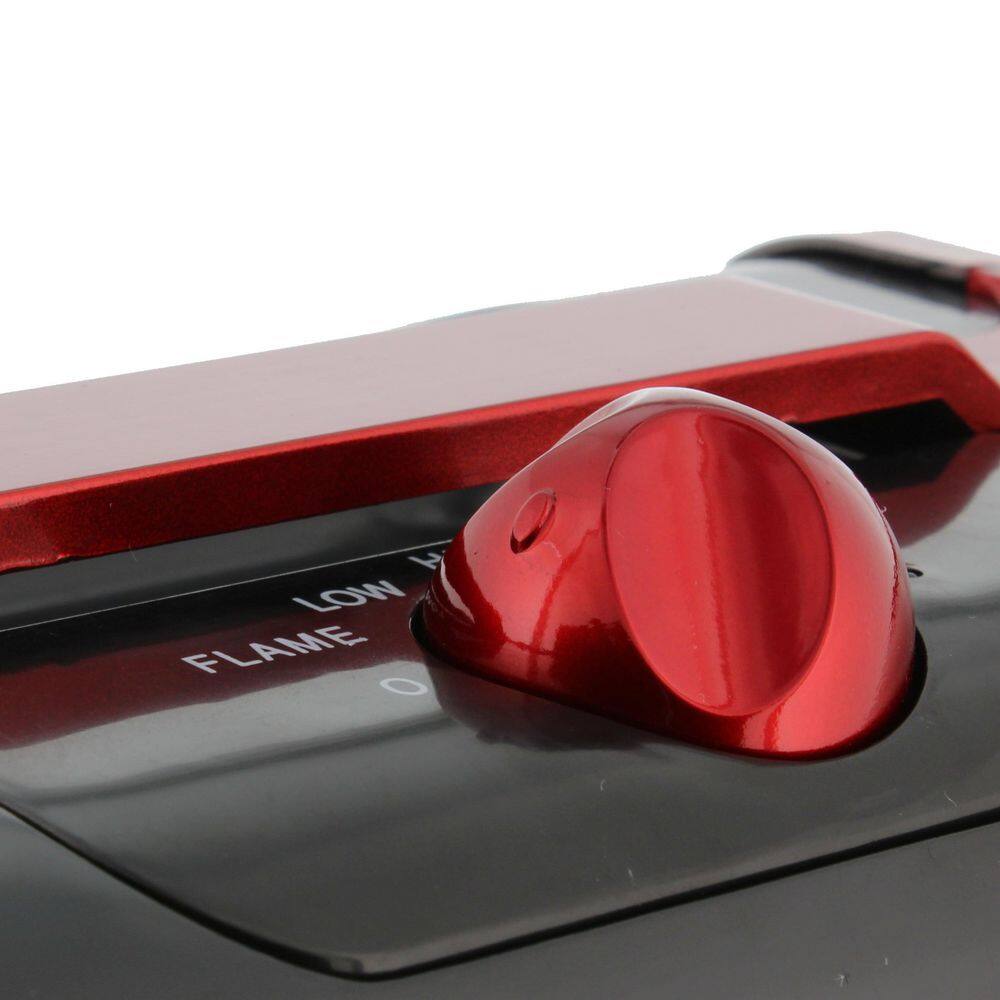 1,200-Watt Mini Ceramic Fireplace Electric Heater with Simulated Flame in Red - Hercitys