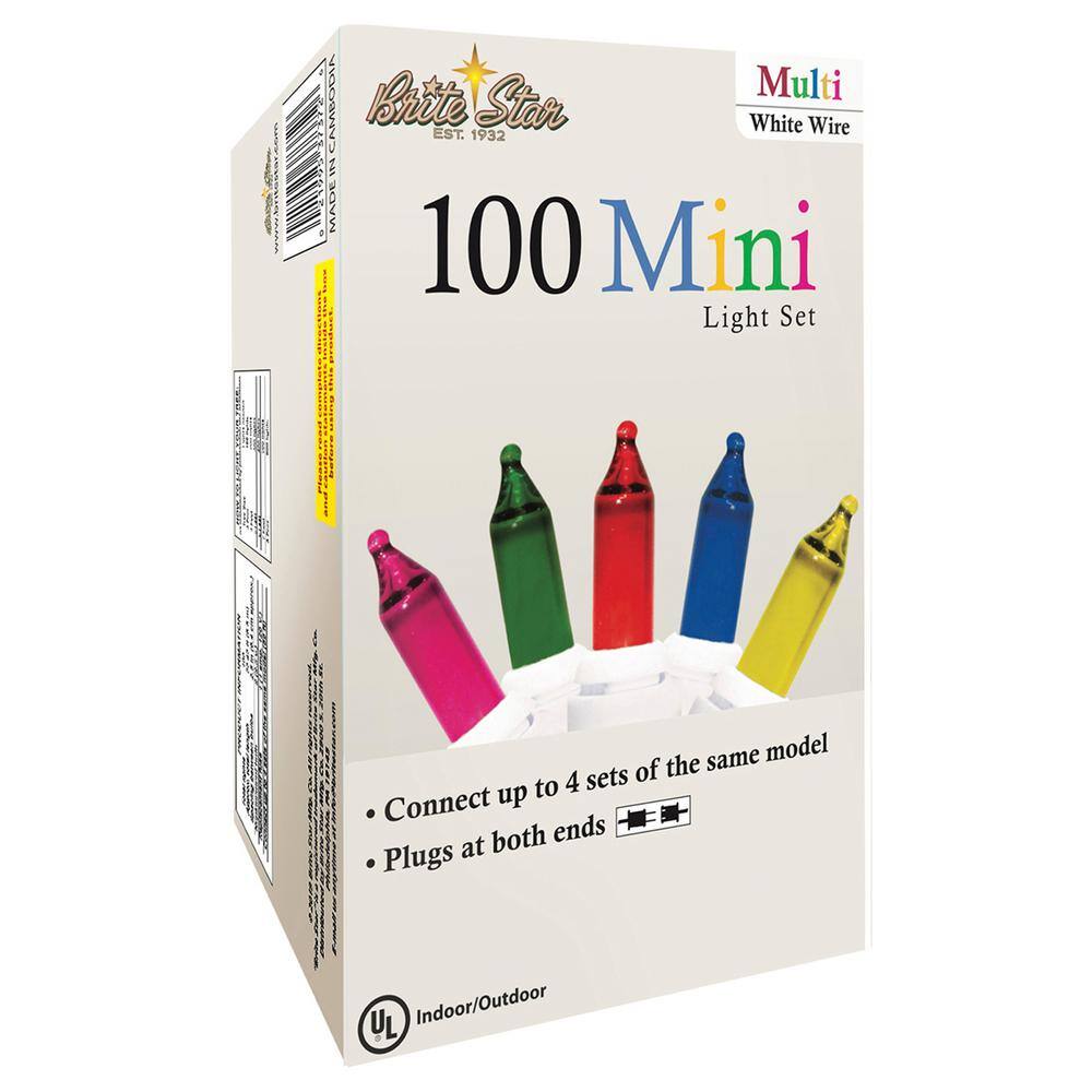22.42 ft. 100-Count Incandescent Multi Christmas String to String Mini Lights - Hercitys