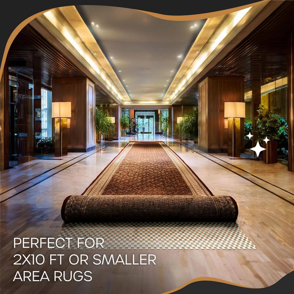 2′ x 10′ White Non Skid Dual Surface Non-Slip Rug Pad - Hercitys