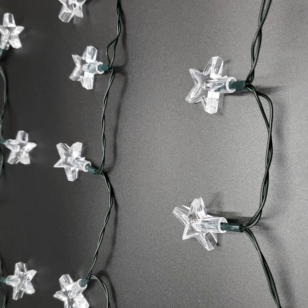30-Light 13 ft. White Stars Solar String Light - Hercitys