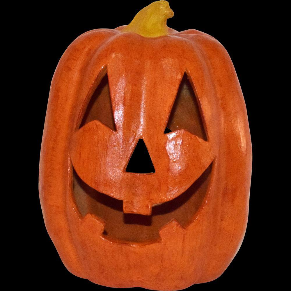 16 in. H x 12 in. Dia Halloween Tabletop Jack-O-Lantern, Orange - Hercitys