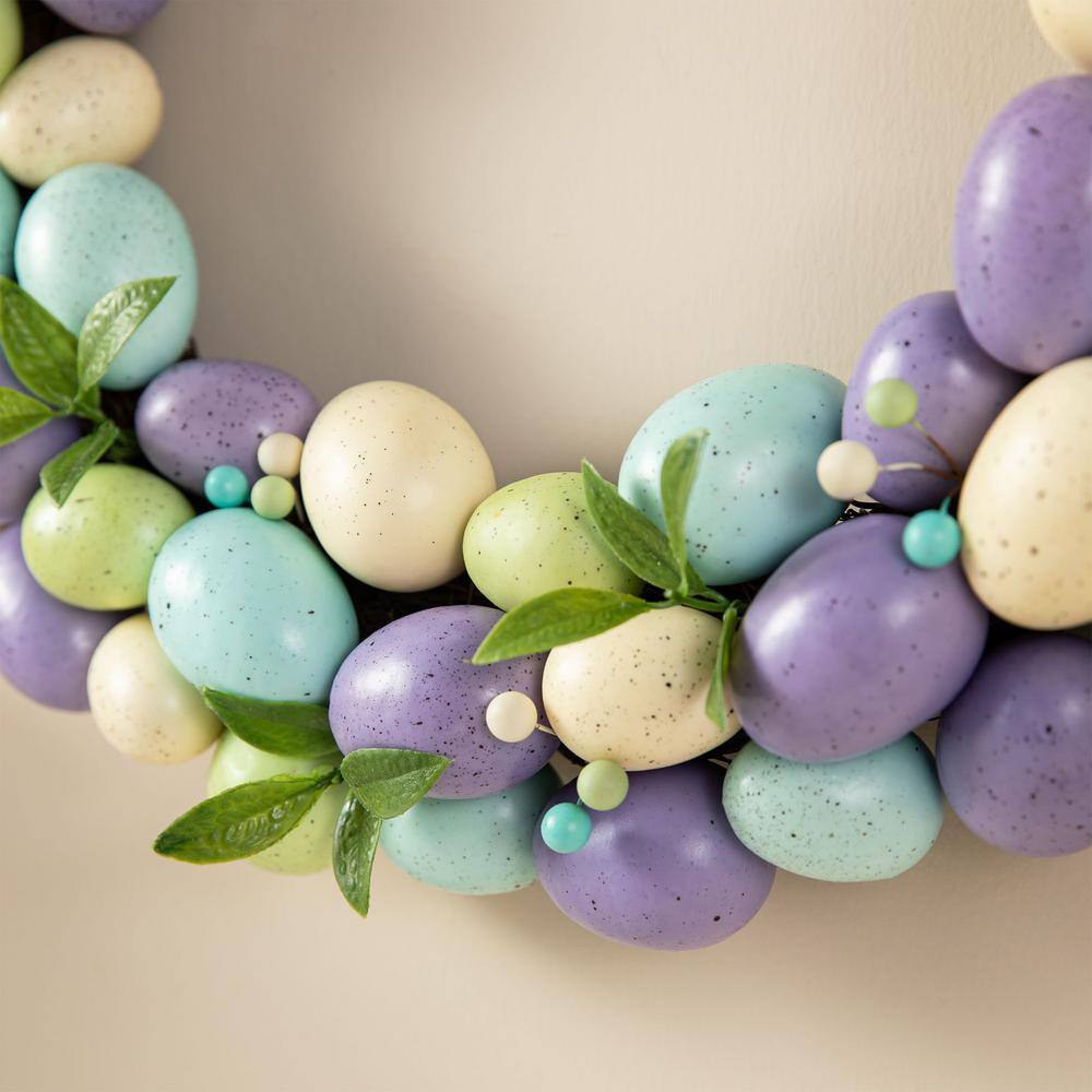 18 in. D Easter Purple Hue Eggs Wreath - Hercitys