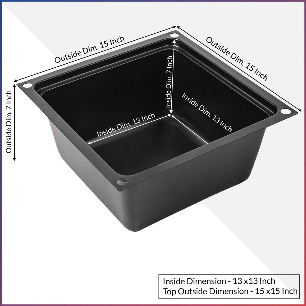 15 in. Black Plastic Multi-Purpose Utility Tub Box (6-Pack) - Hercitys