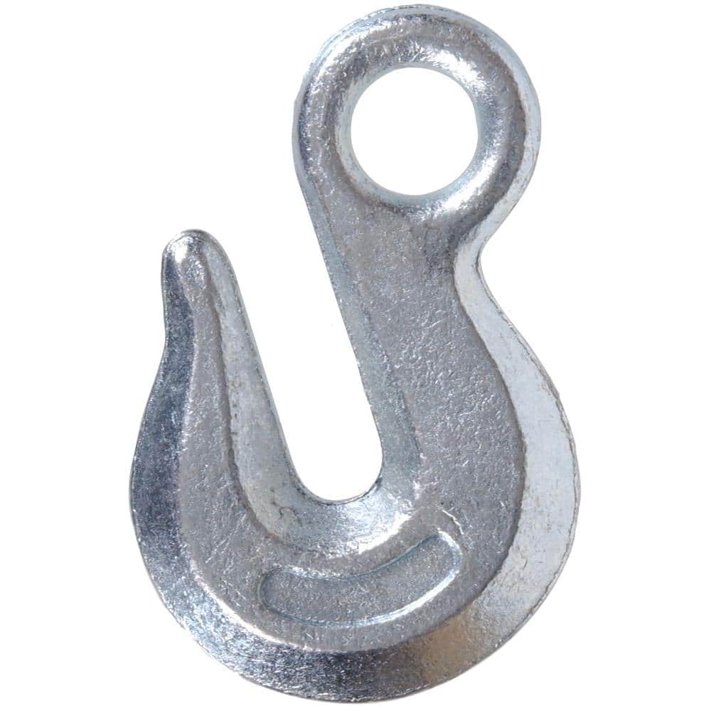 1/4 in. Zinc-Plated Forged Steel Chain Hook with Grade 43 in Eye Type Grab Hook (5-Pack) - Hercitys