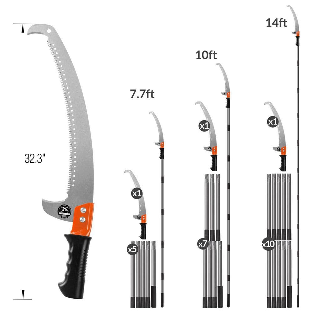 17 in. Steel Blade 14 ft. Pruning Saw Pole Saw - Hercitys