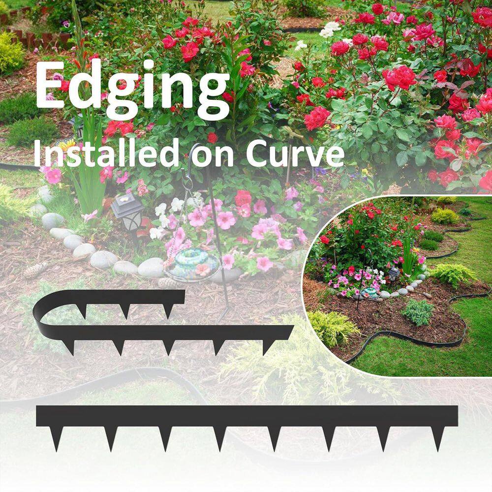 33 ft. Galvanized Steel Landscape Edging with 11 Stakes, 10-Pack - Hercitys