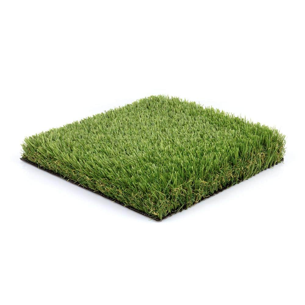 15 ft. W x Cut to Length Green and Tan Quick Draining Artificial Grass Turf - Hercitys
