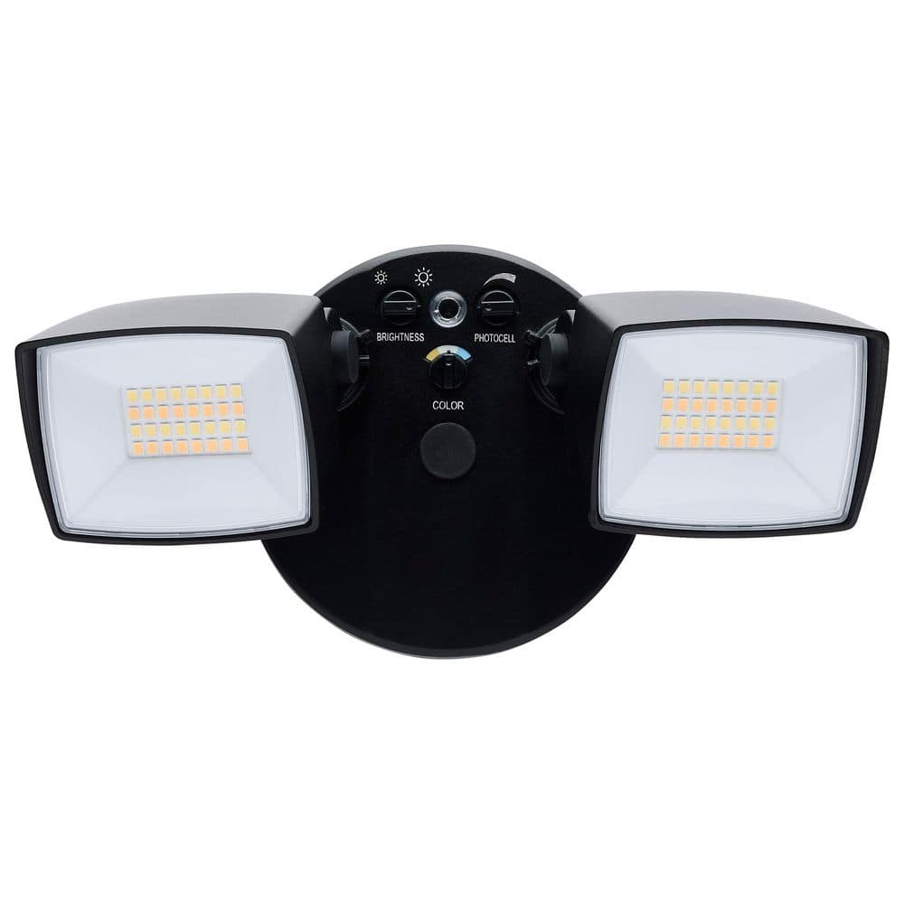 125-Watt Equivalent 3352 Lumen 103°  Black Dusk to Dawn Integrated LED Flood Light, CCT Selectable - Hercitys