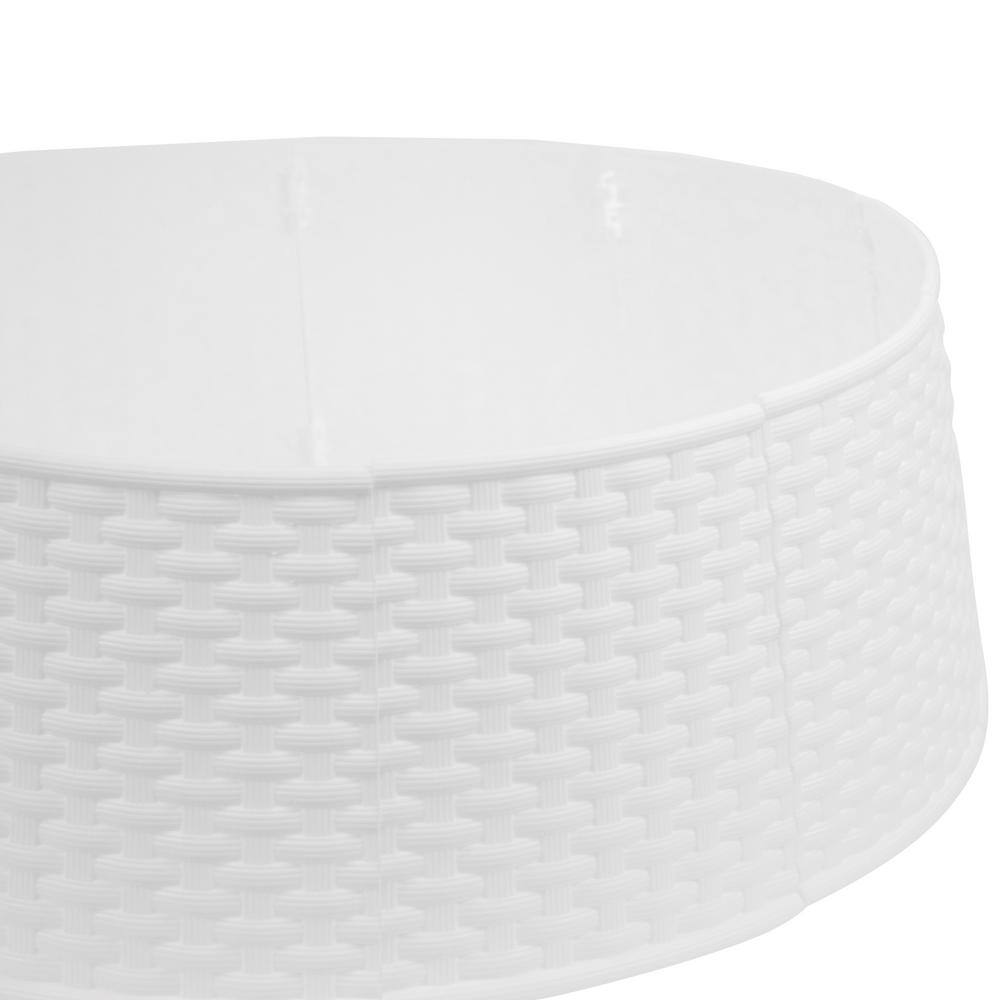 21 in. White Rattan Pattern Medium Christmas Tree Collar - Hercitys