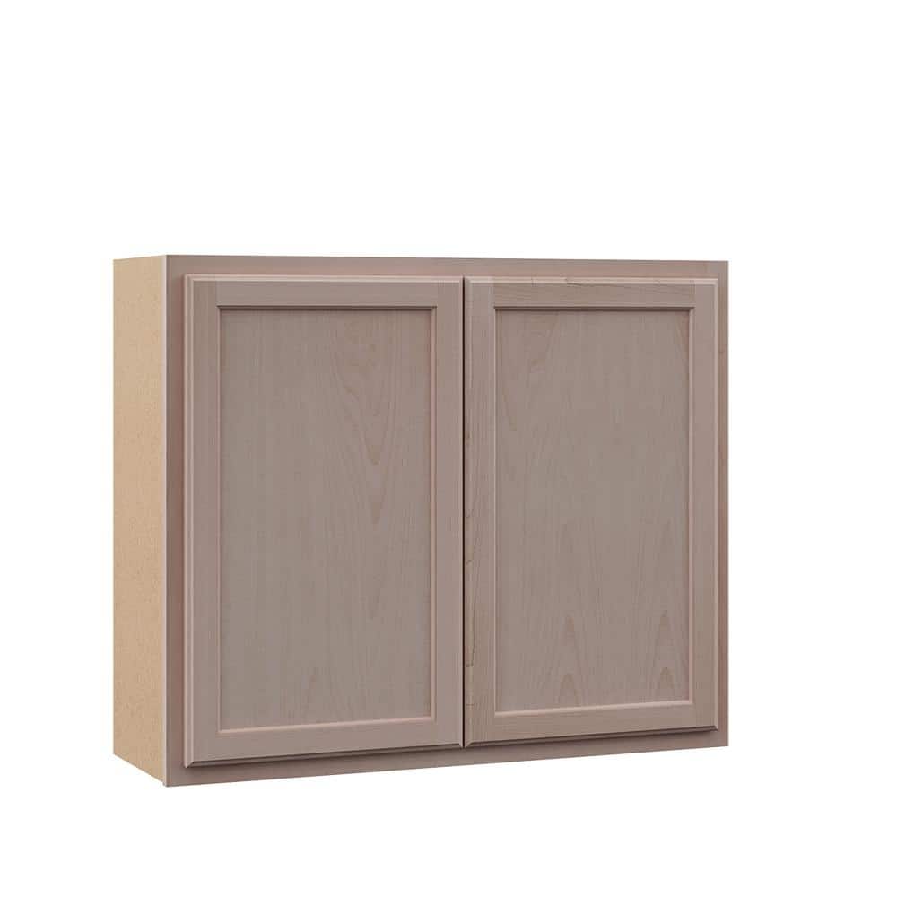 36 in. W x 12 in. D x 12 in. H Assembled Wall Kitchen Cabinet in Unfinished with Recessed Panel - Hercitys