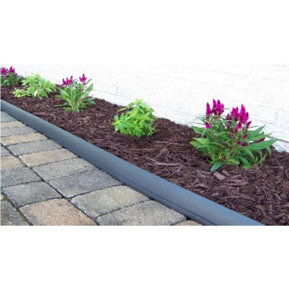 20 ft. L x 2 in. W x 3 in. H Black Tall Resin Innovative Edge No Dig Edging with 9 in. Poly Stakes (10-Quantity) - Hercitys