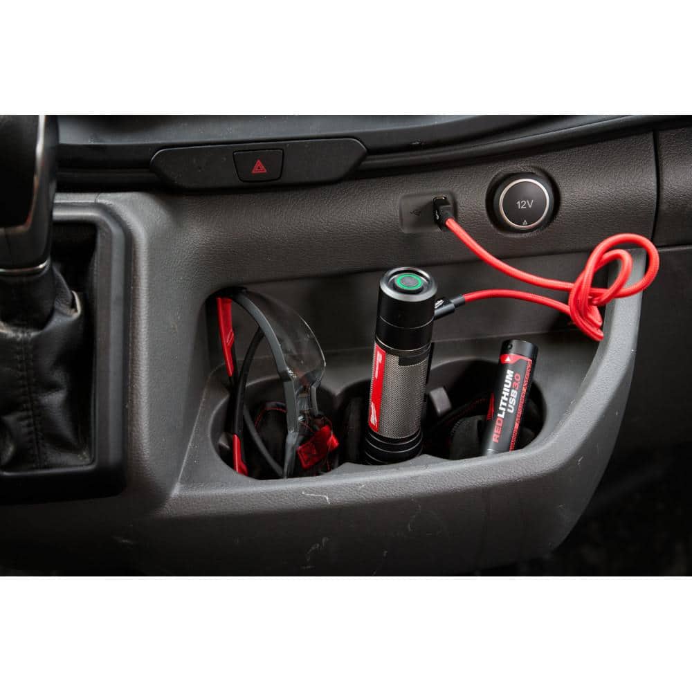 2,000 Lumens REDLITHIUM USB Slide Focus Flashlight and 500 Lumens LED Pivoting REDLITHIUM USB Flashlight - Hercitys