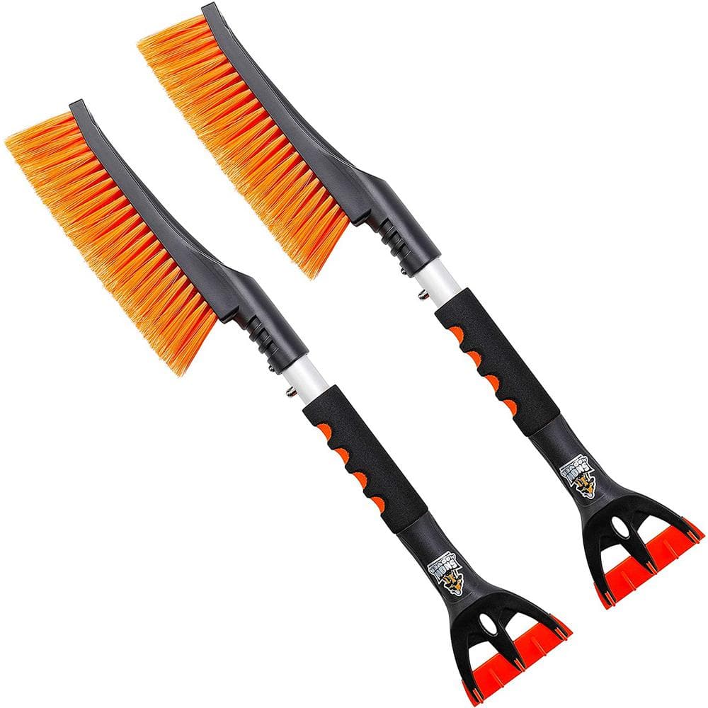 24 in. Snow Brush with Ice Scraper for Car or SUV Window and Windshield (2-Pack) - Hercitys