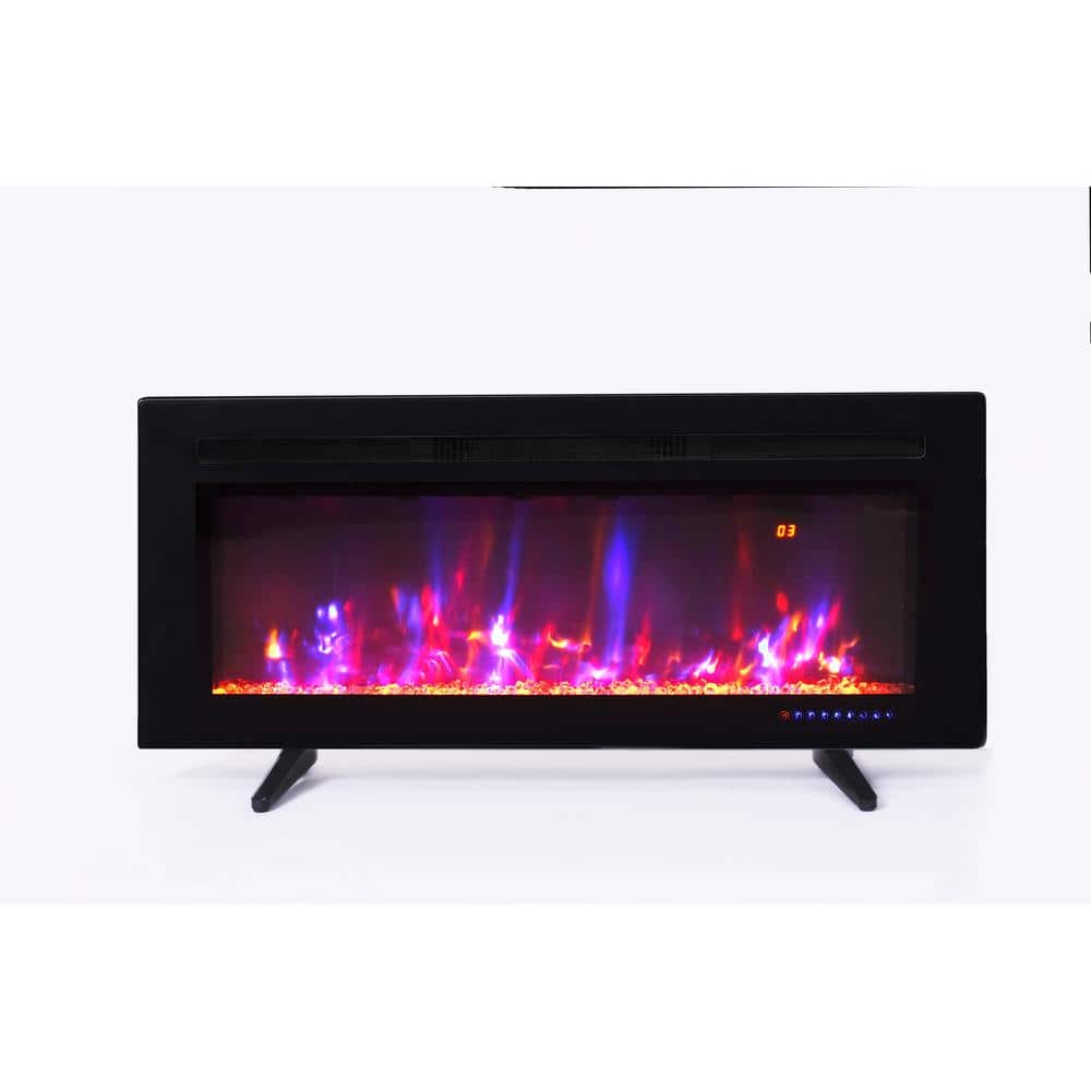 42.5 in. Wall Mount Electric Fireplace in Black finish - Hercitys