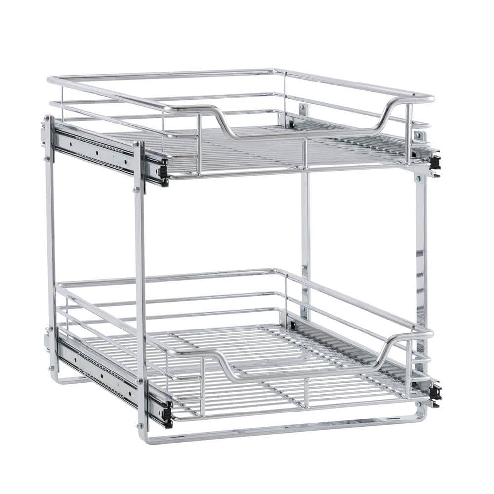 14.5 in. Dual Slide 2-Tier Standard Organizer in Chrome - Hercitys