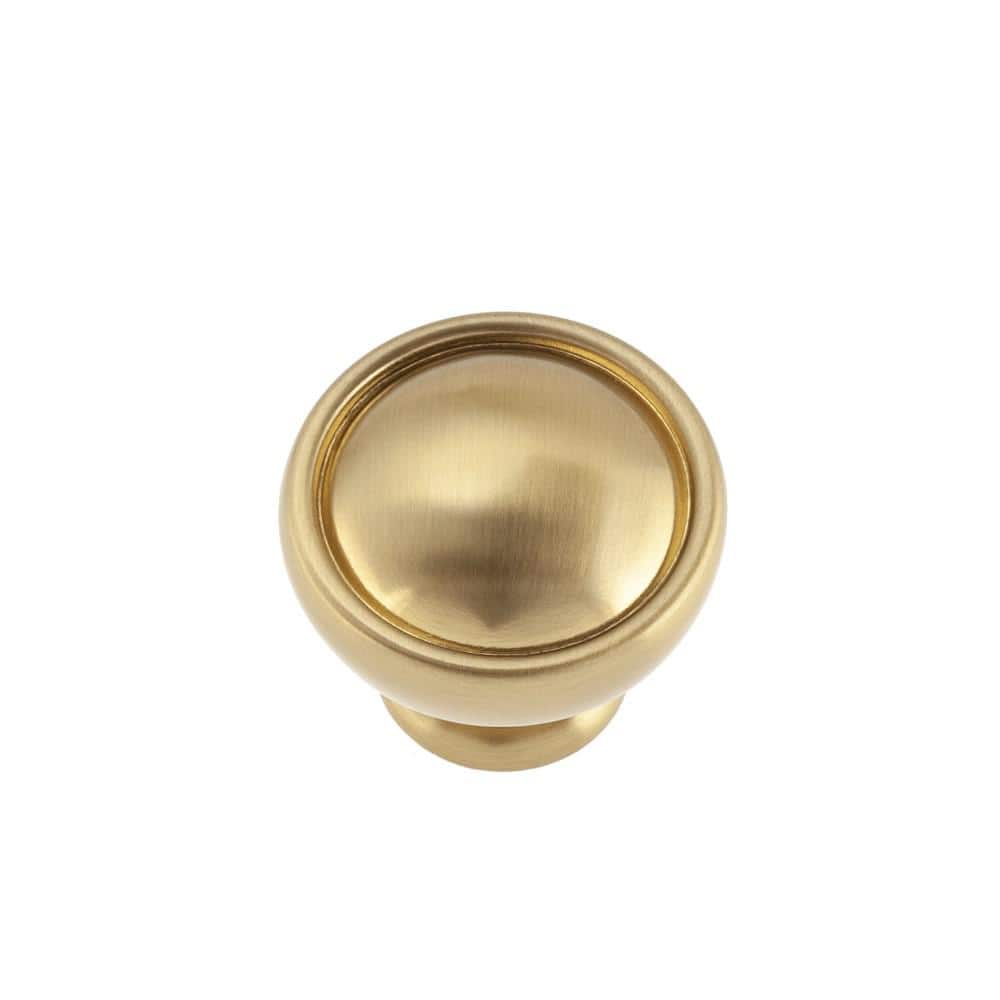 10-Pack Grayson 1-1/8 in. (29 mm) Traditional Satin Brass Round Cabinet Knob - Hercitys