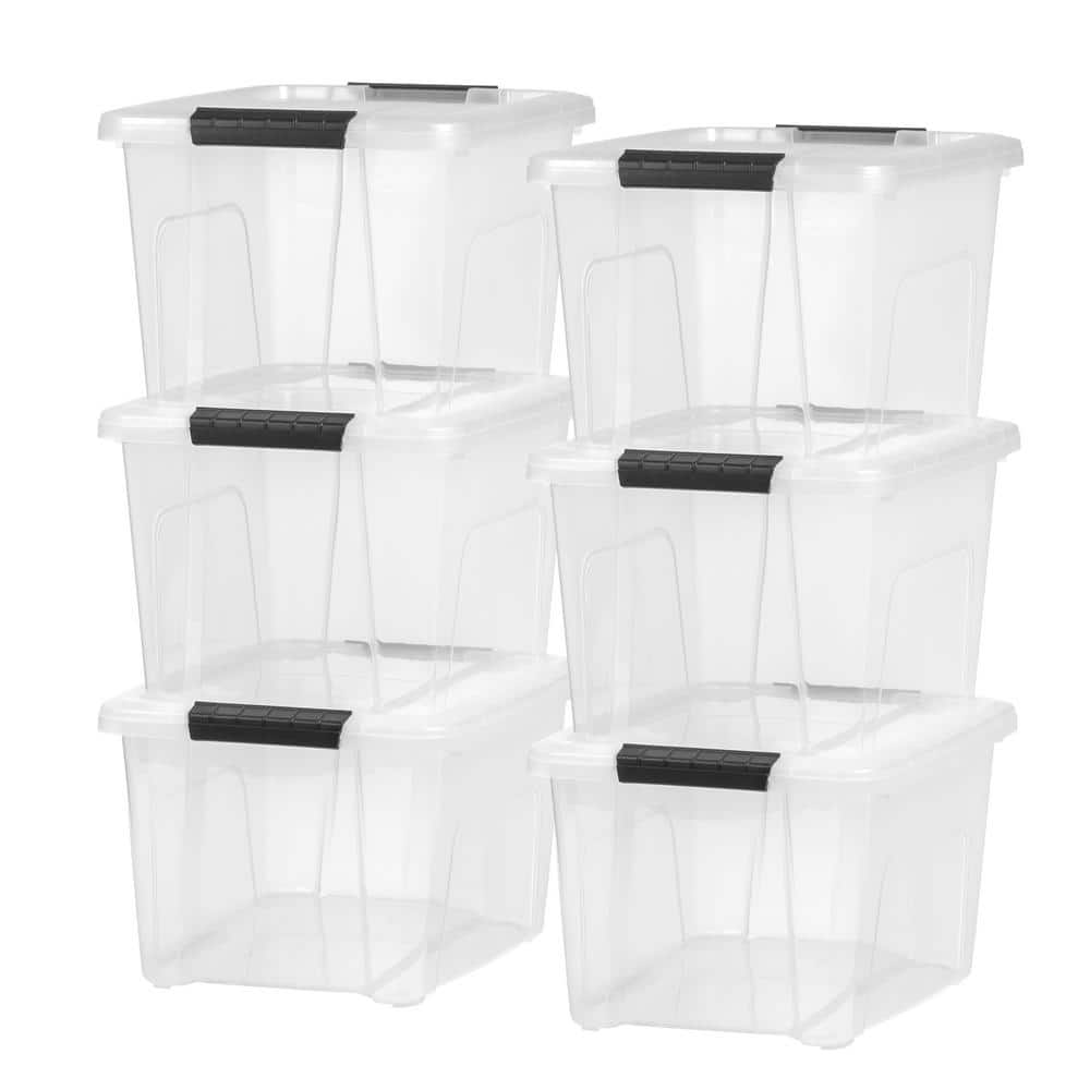 20.5 Qt./19.4 Gal. Buckled Clear Box, Clear (6-Pack) - Hercitys