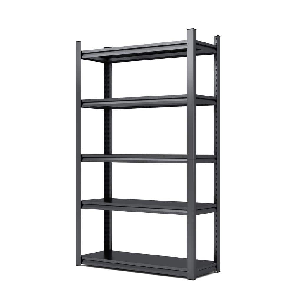 5-Tier Adjustable Metal Shelving Heavy-Duty Storage Rack 2000 lbs. Kitchen Garage Storage 47 in. x 18 in. x 78 in. Black - Hercitys