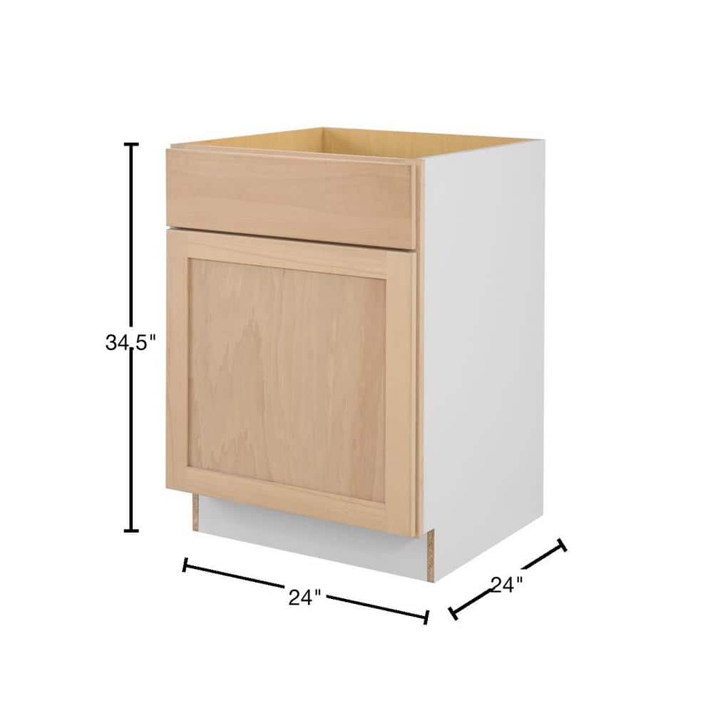24 in. W x 24 in. D x 34.5 in. H Ready to Assemble Base Kitchen Cabinet in Unfinished with CLICKREADY Technology - Hercitys