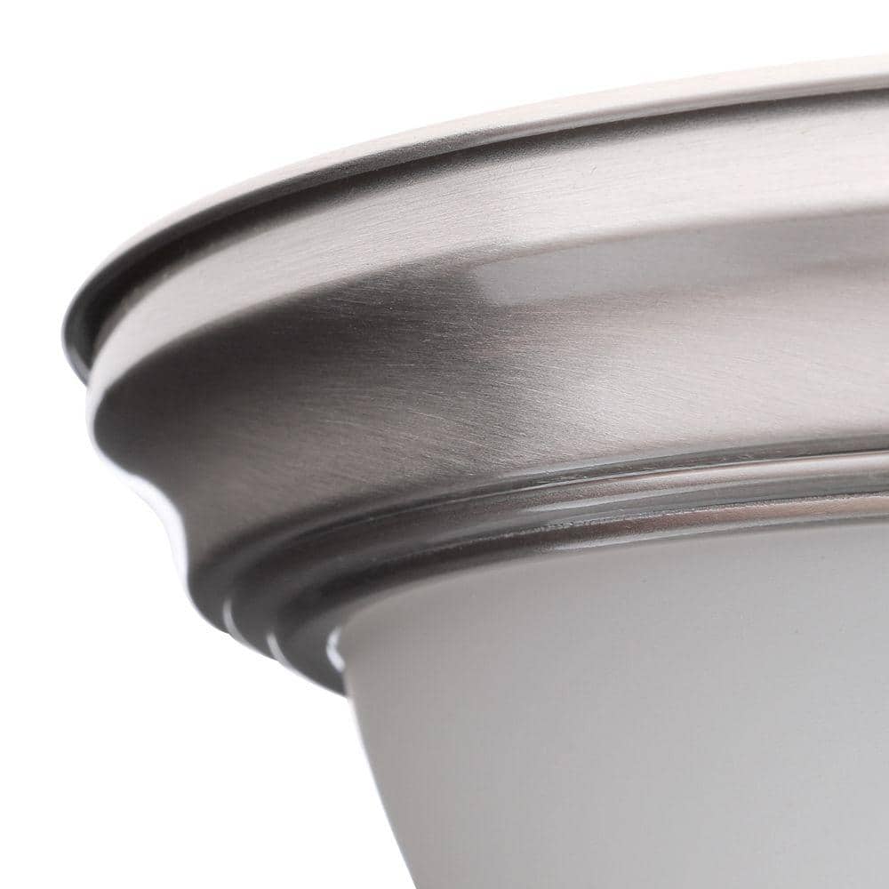 13 in. 2-Light Brushed Nickel Flush Mount (8-Pack) - Hercitys