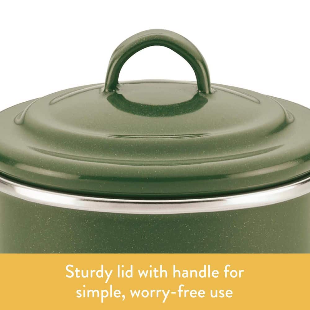 4 in. x 4 in. Enamel on Steel Bacon Grease Can Basil Green - Hercitys