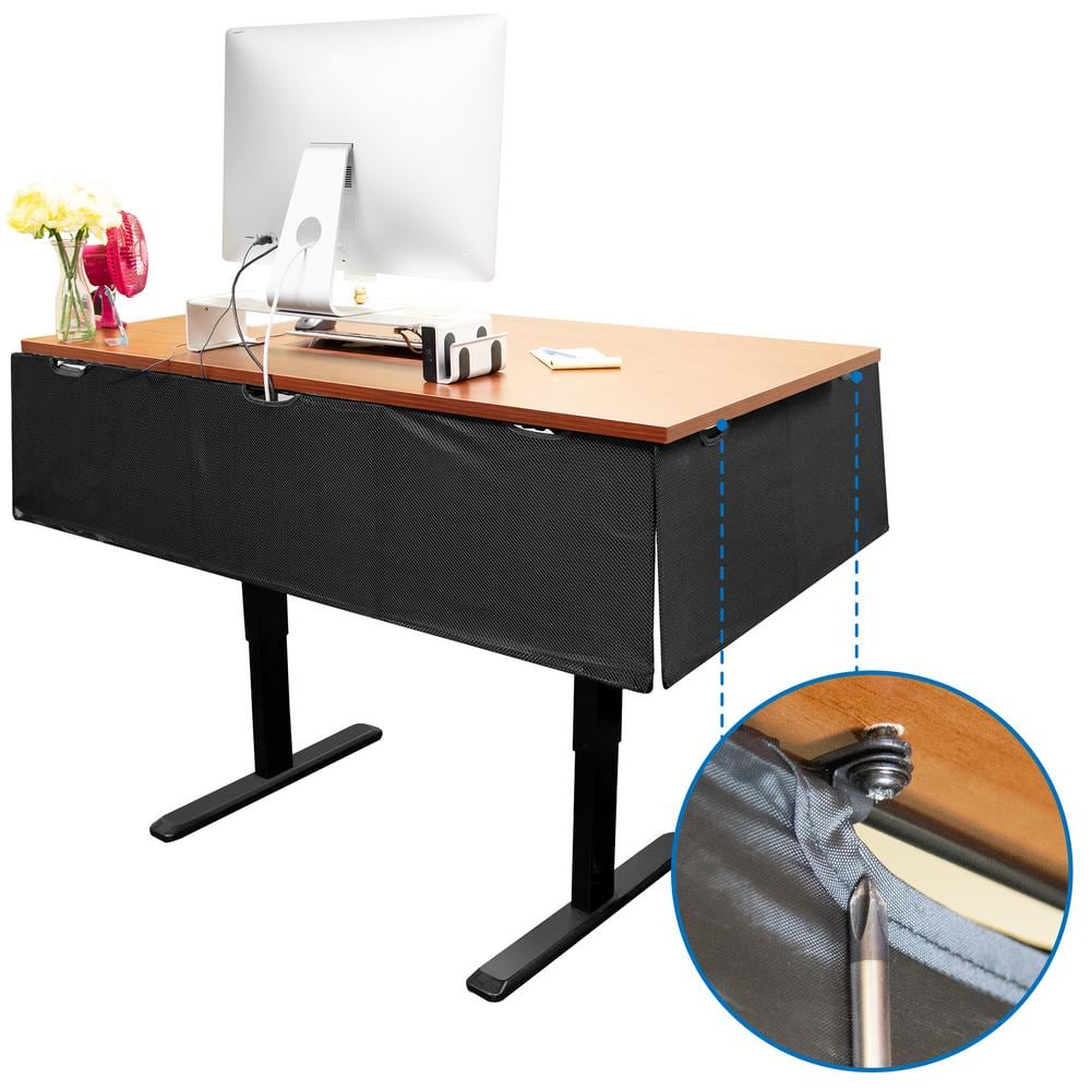 42 in. Black Under Writing Desk Privacy Panel - Hercitys