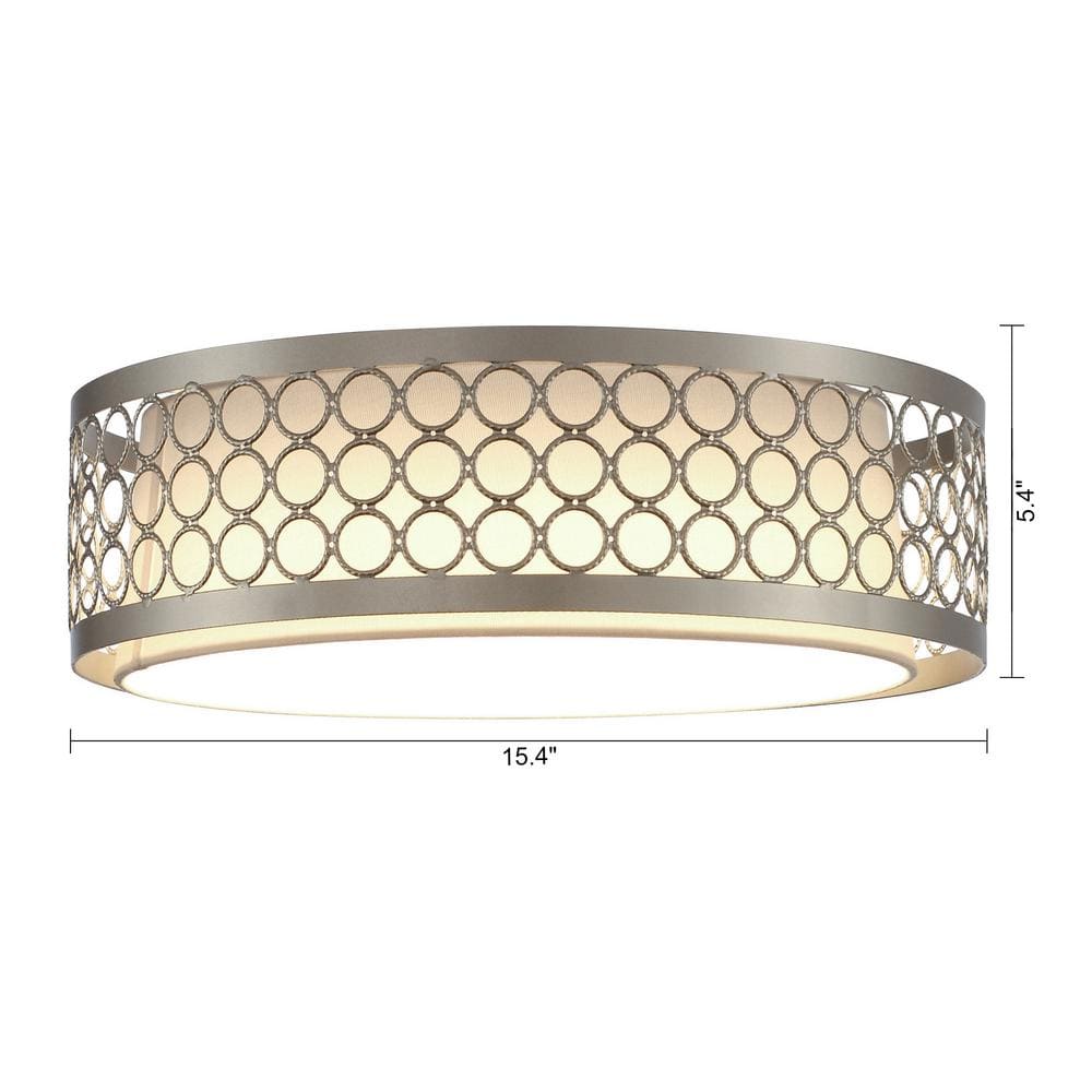 15.4 in. 23-Watt Integrated LED Flush Mount with Shade - Hercitys