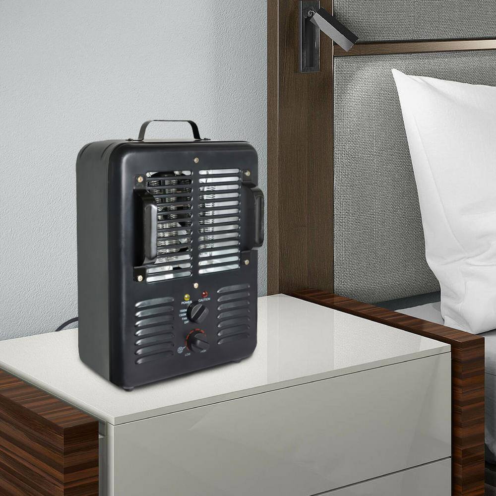 1500W Milkhouse Utility Heater Electric in Black - Hercitys