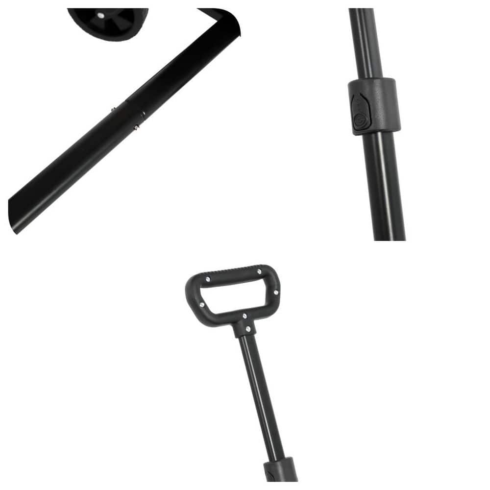 4.25 cu. ft. Black Fabric Folding Wagon Cart, Heavy Duty Garden Cart with All-Terrain Wheels and Adjustable Handle - Hercitys