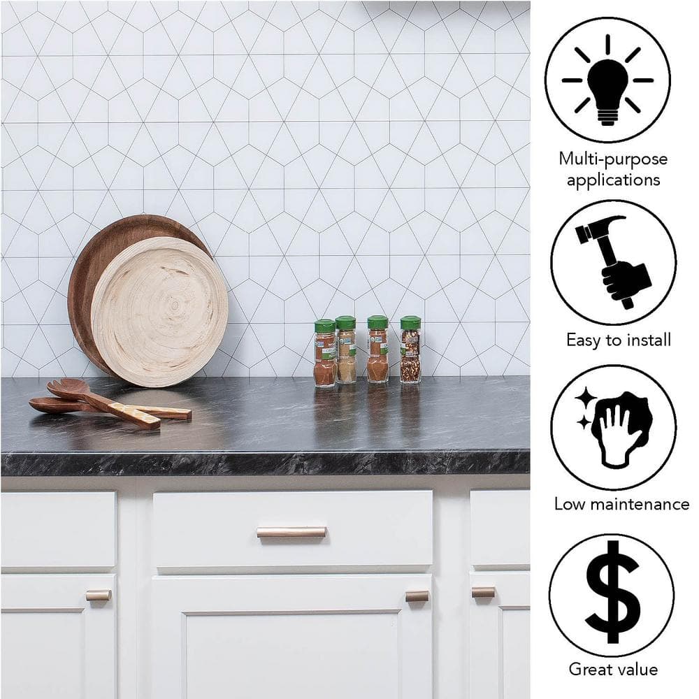 4 ft. Straight Laminate Countertop All-Inclusive Kit in Textured Sombra with Eased Edge and Loose Backsplash - Hercitys