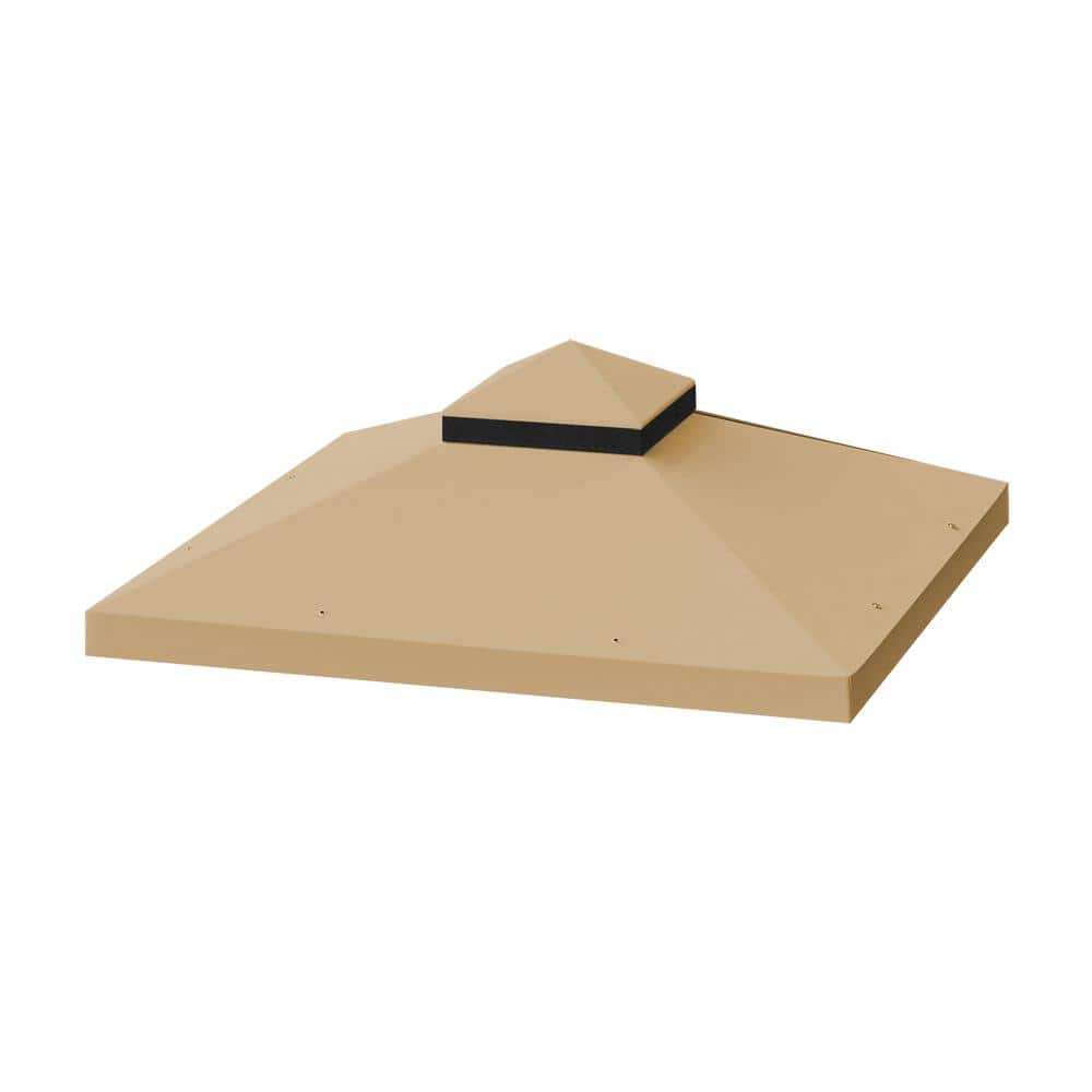 10 ft. x 10 ft. Outdoor Patio Gazebo Replacement Canopy, Double Tiered Gazebo Tent Roof Top Cover Only - Hercitys