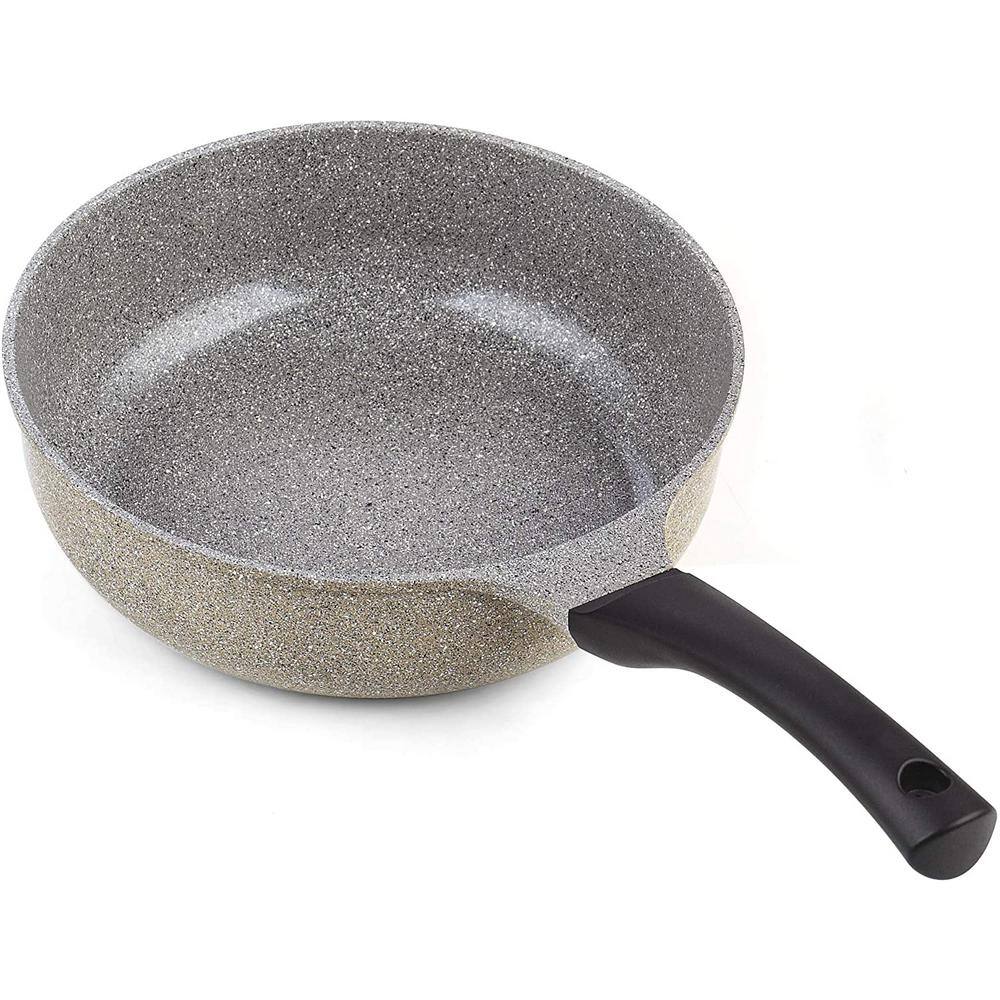 2-Piece Cast Aluminum Ceramic Nonstick Frying Pan Set in Marble - Hercitys